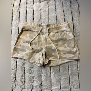 GAP Women's Beige Camo Drawstring Athletic Shorts